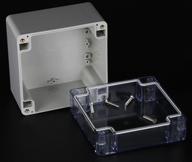 Plastic Waterproof Enclosure with Clear Cover 120 x 120 x 90mm from PMD Way with free delivery worldwide