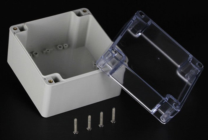 Plastic Waterproof Enclosure with Clear Cover 120 x 120 x 90mm from PMD Way with free delivery worldwide