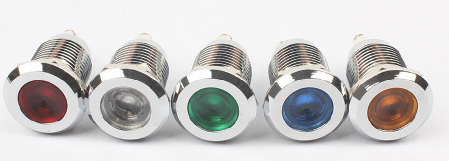 Useful 12mm Waterproof Metal Panel Mount LED Indicator Lamps from PMD Way with free delivery worldwide