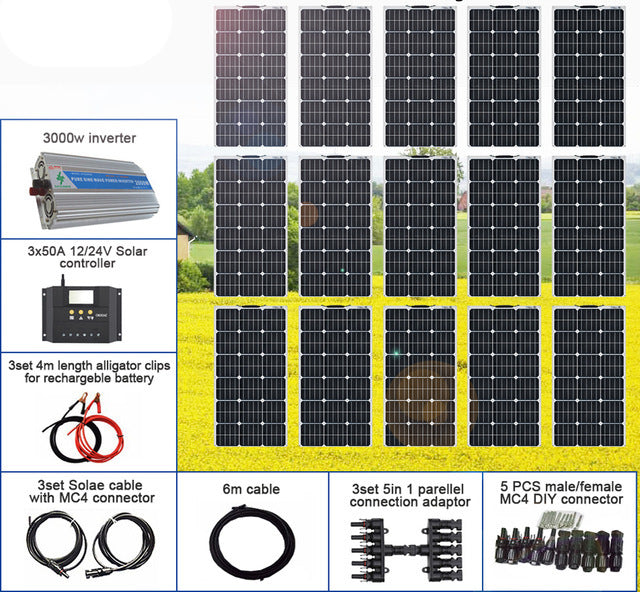 Solar off Grid 1500W Solar Energy System 1500W 2kw Home Solar Panel Kit  System - China 2kw Hybrid Solar Inverter, Solar Energy Storage Battery