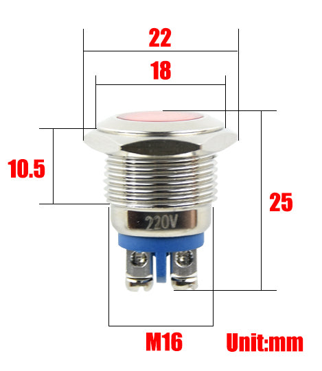 16mm Metal Bezel Panel Mount LEDs from PMD Way with free delivery worldwide