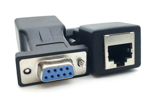 Easily extend RS232 serial over Ethernet using DB9 to RJ45 Ethernet Adaptors from PMD Way with free delivery worldwide