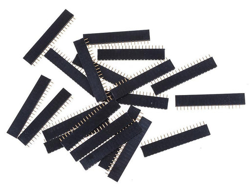 Female Single Row Header Strips in packs of ten from PMD Way in various sizes and free delivery worldwide