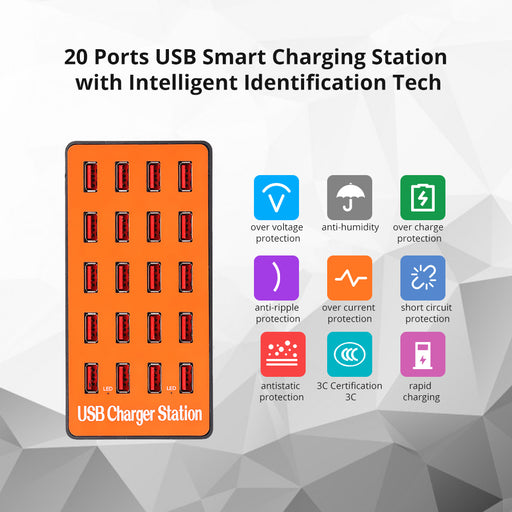 Charge up to 20 USB devices at once with the 20 Port 100W USB Charging Stationfrom PMD Way with free delivery, worldwide