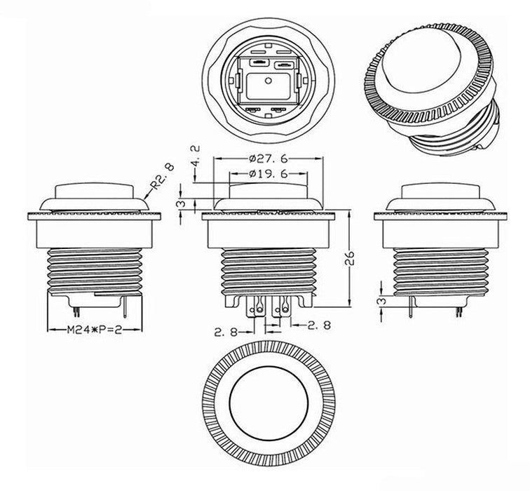 24mm LED Illuminated Arcade Buttons in packs of ten from PMD Way with free delivery worldwide