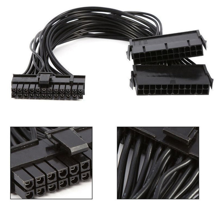 Connect two power supplies to one motherboard with the Twin 24pin ATX Power Supply to Motherboard Cable from PMD Way with free delivery worldwide