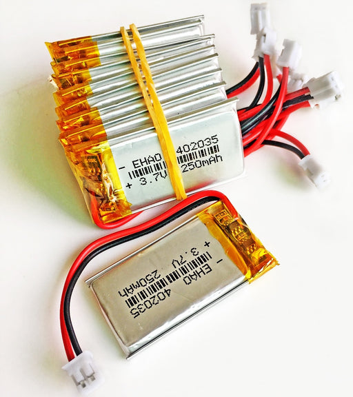 Lithium Ion Polymer Battery - 3.7v 250mAh 402035 - 10 Pack from PMD Way with free delivery worldwide