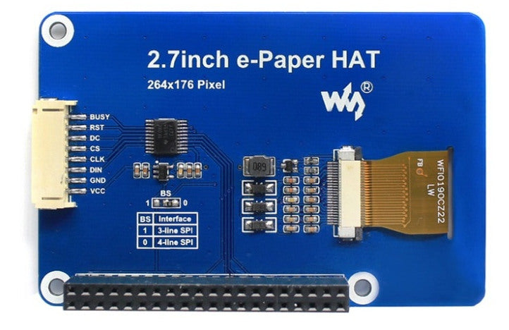 2.7" 264x176 Three Color ePaper eInk HAT for Raspberry Pi 3/2/Zero from PMD Way with free delivery worldwide