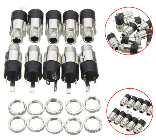 Metal 3.5mm Stereo Jack Socket - 10 Pack from PMD Way with free delivery worldwide