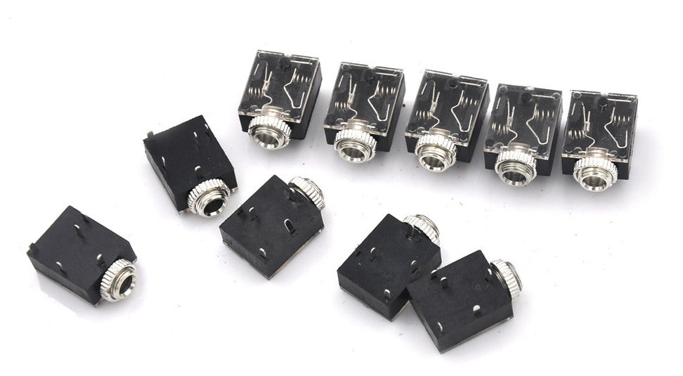 3.5mm Stereo PCB Mount Jack Socket - 10 Pack from PMD Way with free delivery worldwide