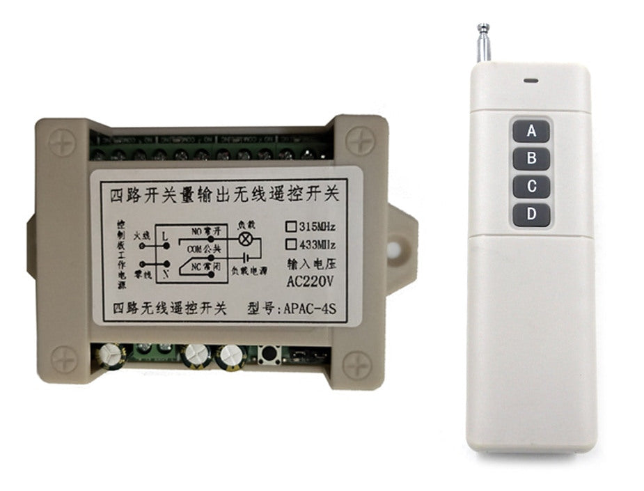 Ultra Long Range Four Channel Wireless Remote Relay Boards - 220V — PMD Way