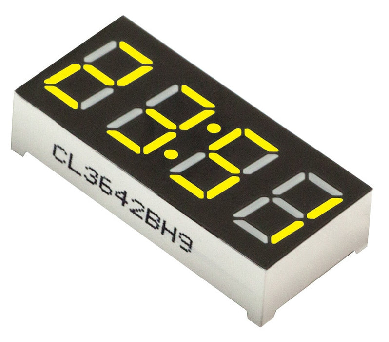 0.36" 4-Digit 7-segment LED Clock Display - Yellow - CA - 5 Pack from PMD Way with free delivery wordlwide