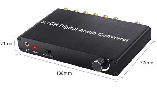 Playback digital Dolby audio through analog home theatre with the 5.1 Channel Dolby AC-3/DTS 192kHz TOSLINK Digital to Audio Converter from PMD Way with free delivery worldwide