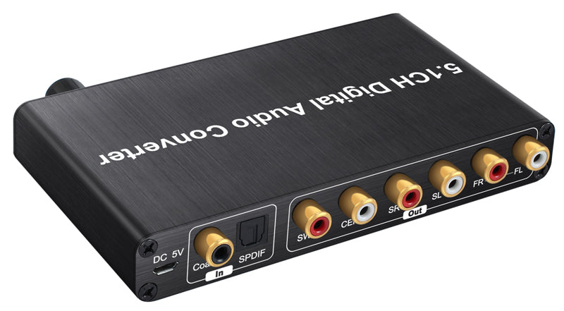 Playback digital Dolby audio through analog home theatre with the 5.1 Channel Dolby AC-3/DTS 192kHz TOSLINK Digital to Audio Converter from PMD Way with free delivery worldwide
