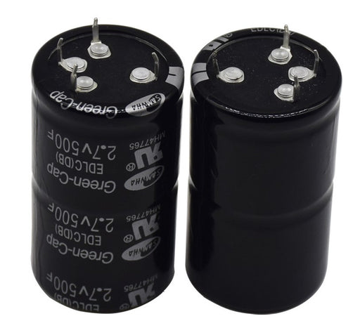 Quality 500F 2.7V Super Capacitors in packs of two from PMD Way with free delivery worldwide