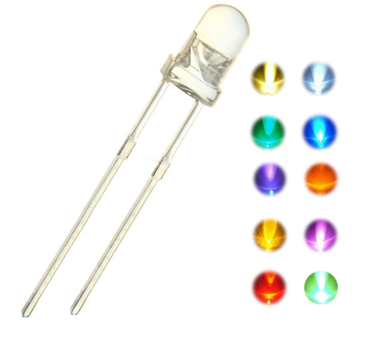 Assorted Clear 5mm LEDs  - Ten Colors - 100 Pieces from PMD Way with free delivery worldwide