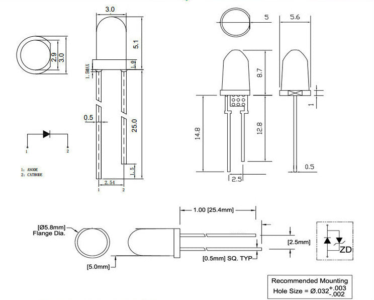 High Power 5mm 940nm Infra Red Transmitter LED from PMD Way with free delivery worldwide