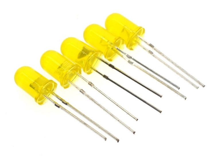 Diffused 5mm Yellow LEDS - 100 Pack from PMD Way with free delivery worldwide