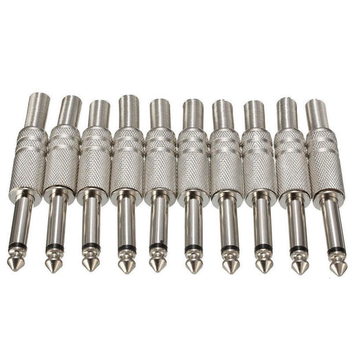 Metal 6.35mm Mono Jack Plug - 10 Pack from PMD Way with free delivery worldwide