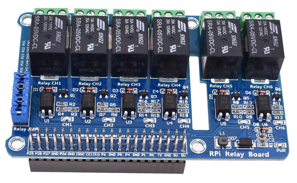 Six Channel Relay Board for Raspberry Pi from PMD Way with free delivery worldwide