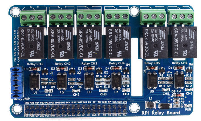 Six Channel Relay Board for Raspberry Pi from PMD Way with free delivery worldwide