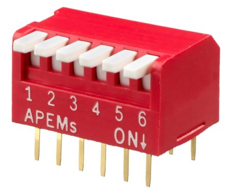 Piano Style DIP Switch - 6 Way - 10 Pack from PMD Way with free delivery worldwide