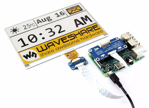 7.5" 640x384 Three Color ePaper eInk Display for Raspberry Pi 3 and Zero from PMD Way with free delivery worldwide
