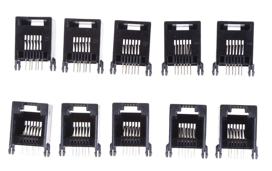 RJ12 6P6C PCB Sockets - Pack of 10 from PMD Way with free delivery worldwide