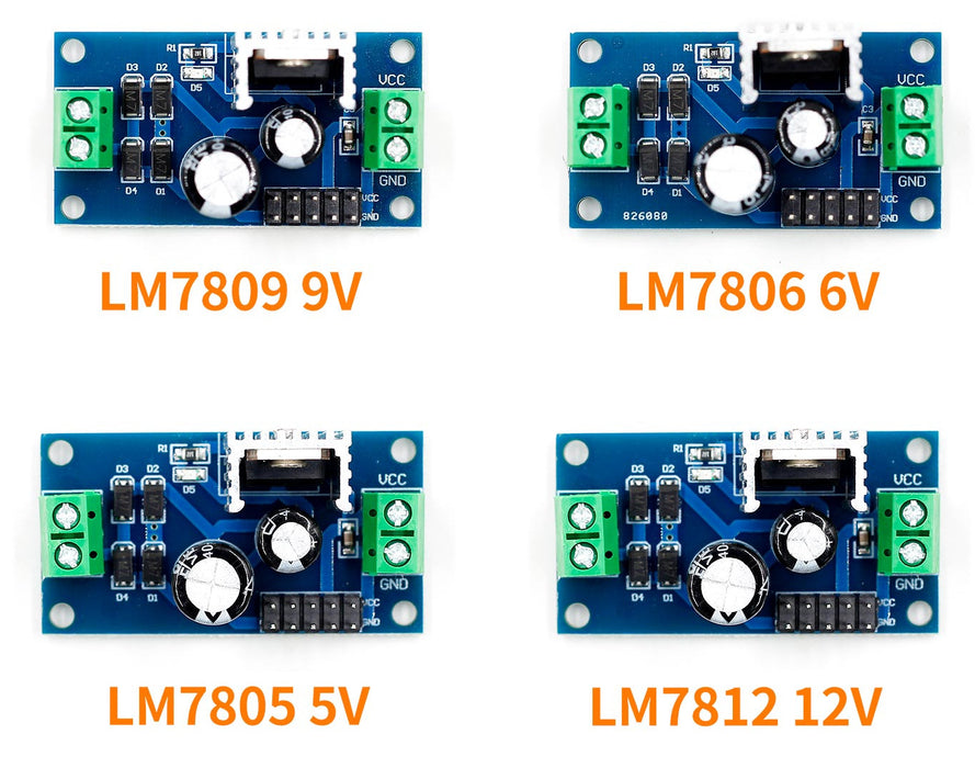 Fixed output 5V 6V 9V 12V 1.2A voltage regulator boards from PMD Way with free delivery worldwide