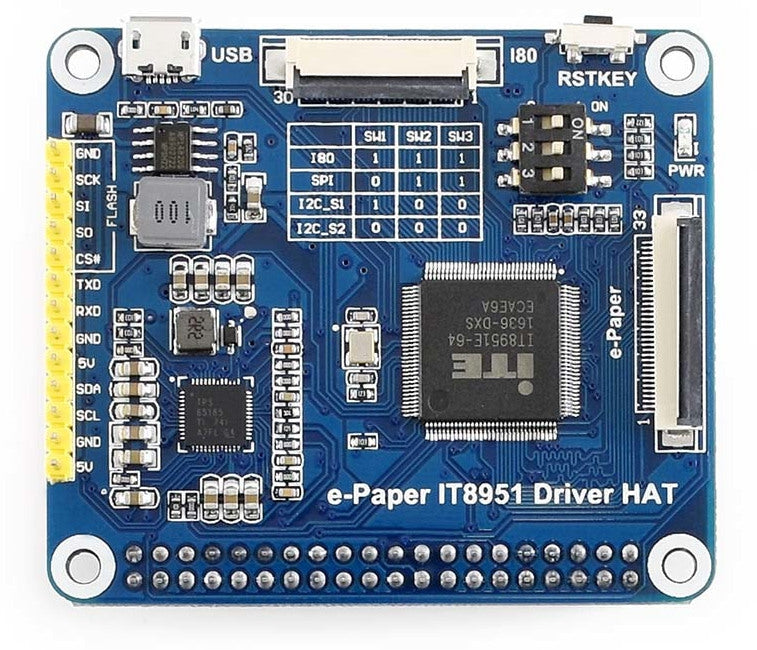High Resolution 6" 800x600 ePaper eInk Display + HAT for Raspberry Pi from PMD Way with free delivery worldwide