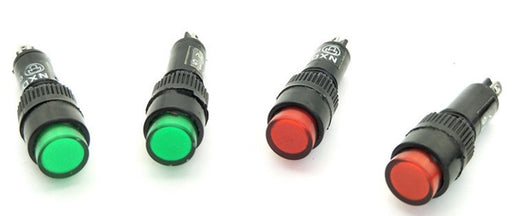 Useful 8mm Panel Mount Red or Green Neon Indicator Pilot Signal Lamps in packs of ten from PMD Way with free delivery worldwide