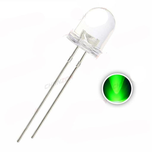 8mm Green Clear LED - 50 Pack from PMD Way with free delivery worldwide