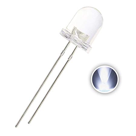 8mm White Clear LED - 50 Pack from PMD Way with free delivery worldwide