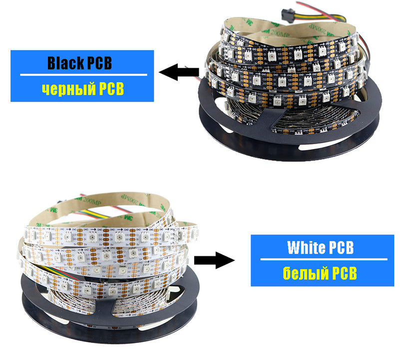APA102 Addressable Color RGB LED Strips in various lengths and densities from PMD Way with free delivery worldwide