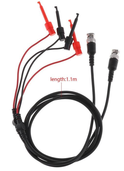 BNC Male to IC Test Hook Cable - Twin Pack
