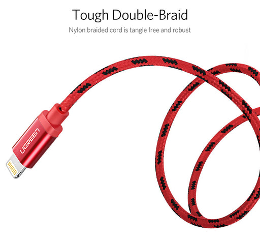 Charge your iPad or iPhone with a tangle-free Braided Lightning to USB Cable from PMD Way with free delivery worldwide