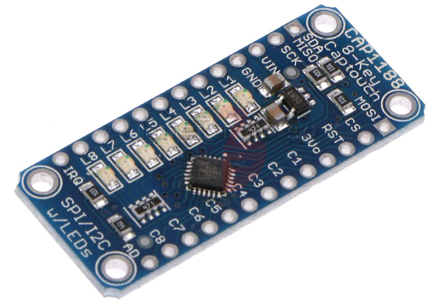 CAP1188 I2C SPI 8-Key Capacitive Touch Sensor Breakout Board — PMD Way