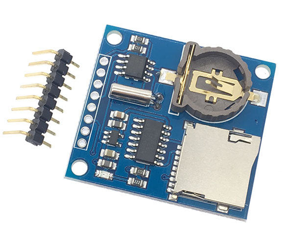 Real time clock and micro SD card breakout combined in the Compact Data Logging Module from PMD Way with free delivery worldwide