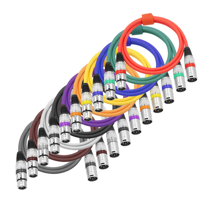 Great value 2m DMX 3-Pin Male to Female Cables in packs of ten from PMD Way with free delivery worldwide