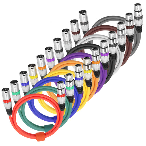 Great value 2m DMX 3-Pin Male to Female Cables in packs of ten from PMD Way with free delivery worldwide