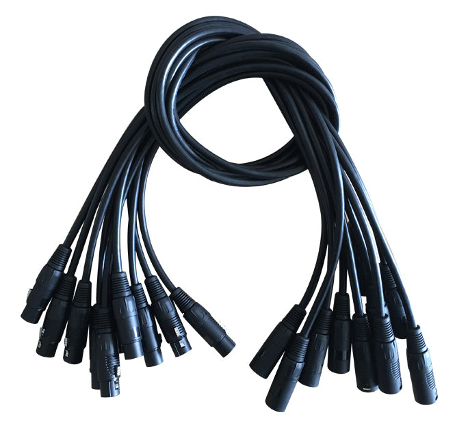Great value 3 meter DMX 3-Pin Male to Female Cables in packs of ten from PMD Way with free delivery worldwide
