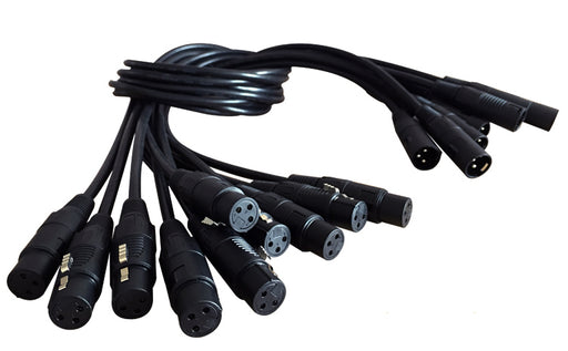 Great value 3 meter DMX 3-Pin Male to Female Cables in packs of ten from PMD Way with free delivery worldwide