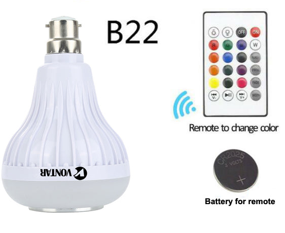 Adjust lighting and stream music with the E27 B22 Smart Colorful Light Bulb Bluetooth Speaker from PMD Way with free delivery, worldwide