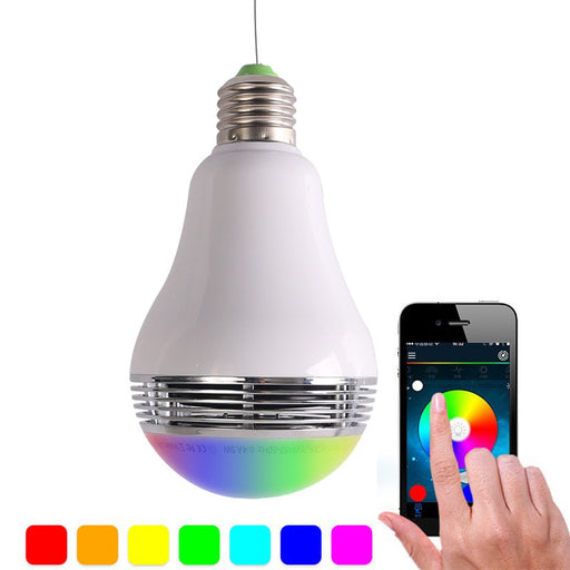 Control lighting and play audio using E27 Smart Colorful Light Bulb 5W Bluetooth Speaker from PMD Way with free delivery worldwide