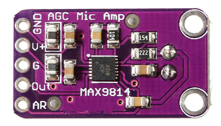 2 Stuks MAX9814 Microfoonversterker Module – Met AGC, 2.7-5.5V, 20Hz-20kHz, Vervanging Voor MAX4466