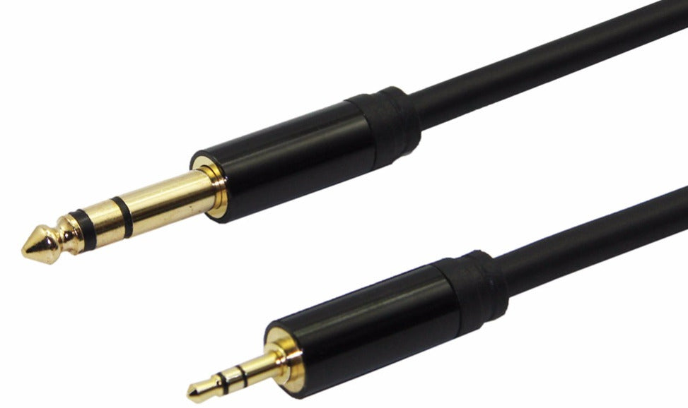 Quality Gold Plated 3.5mm Stereo Plug to 6.35mm Stereo Plug Cables from PMD Way with free delivery worldwide