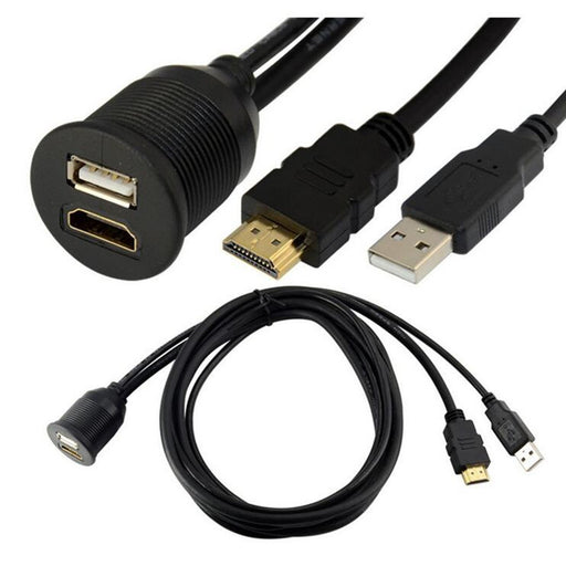 Useful HDMI and USB Car Mount Female Panel Socket to Male Cables from PMD Way with free delivery worldwide