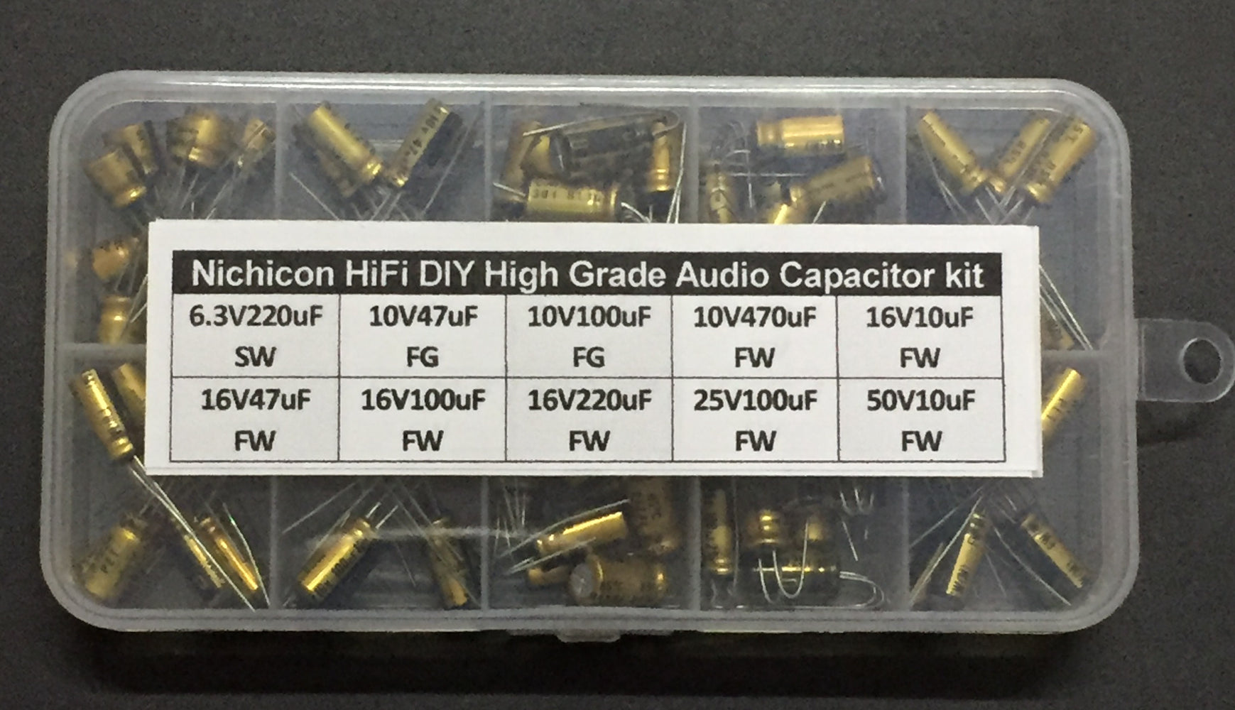 Quality High Grade HiFi Nichicon Audio Capacitor Assorted Kit - 100 Pieces from PMD Way with free delivery worldwide