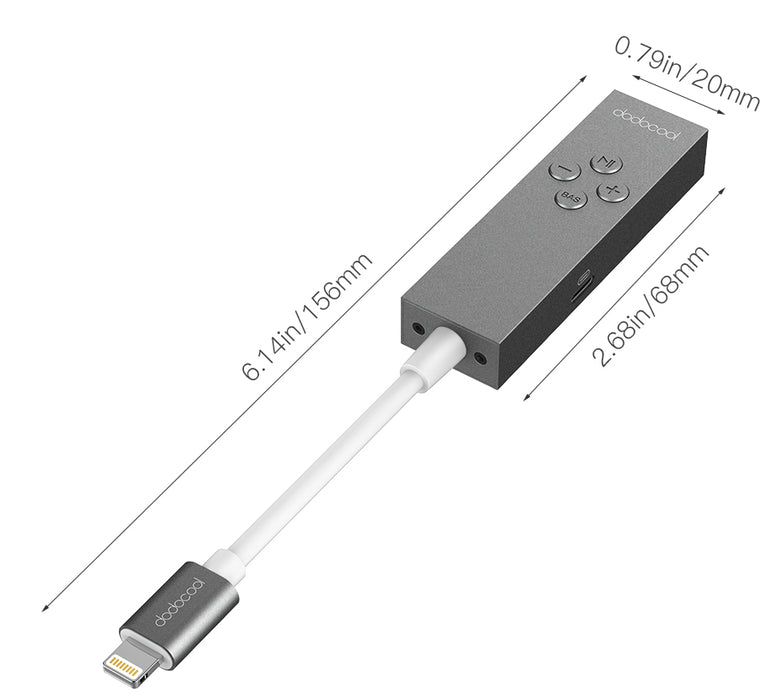 Lightning Cable Headphone Amplifier with 3.5mm Socket