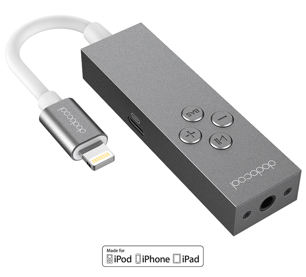 Lightning Cable Headphone Amplifier with 3.5mm Socket